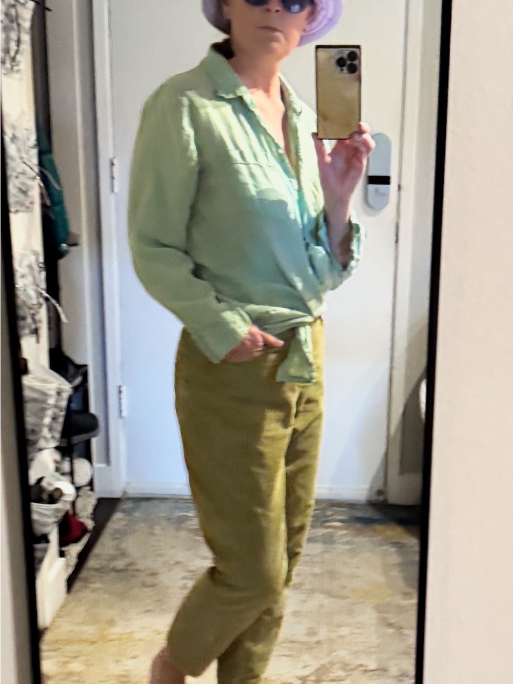 GAP Boyfriend Linen Jacket in Light Green 100% linen